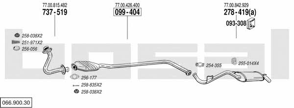 Bosal 066.900.30 Exhaust system 06690030 06690030 Bosal Exhaust system