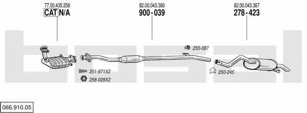 Bosal 066.910.05 Exhaust system 06691005