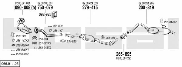 Bosal 066.911.05 Exhaust system 06691105