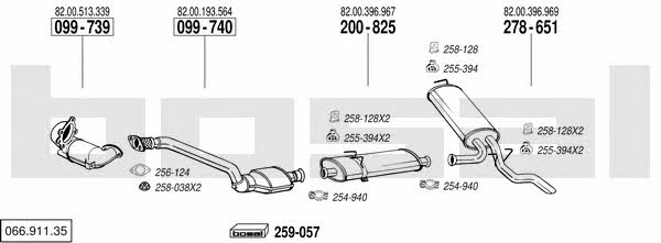 Bosal 066.911.35 Exhaust system 06691135 06691135 Bosal Exhaust system