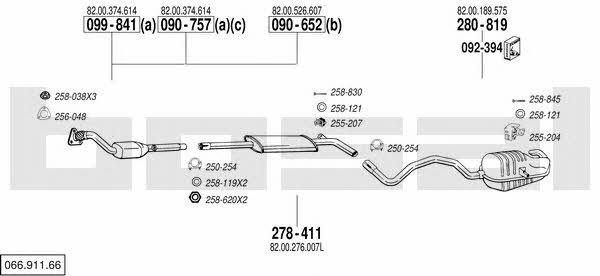 Bosal 066.911.66 Exhaust system 06691166