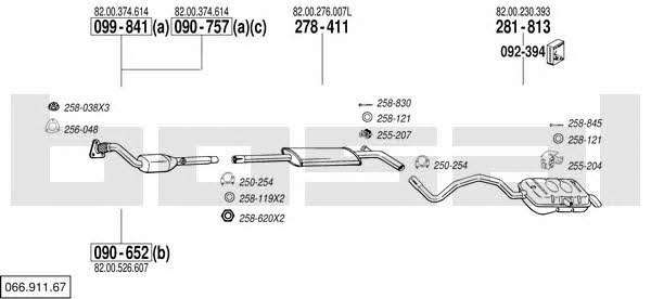Bosal 066.911.67 Exhaust system 06691167