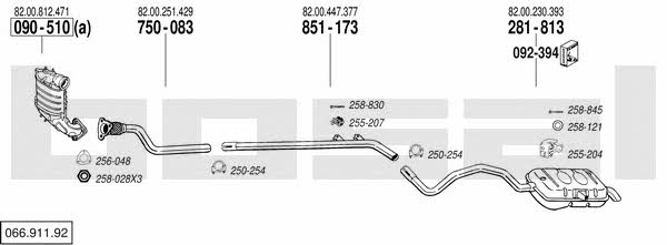 Bosal 066.911.92 Exhaust system 06691192