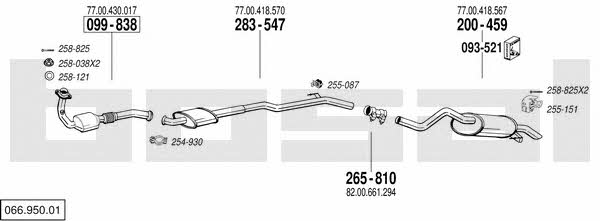 Bosal 066.950.01 Exhaust system 06695001