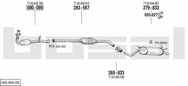Bosal 066.950.08 Exhaust system 06695008 06695008 Bosal Exhaust system