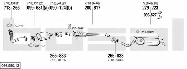 Bosal 066.950.12 Exhaust system 06695012 06695012 Bosal Exhaust system
