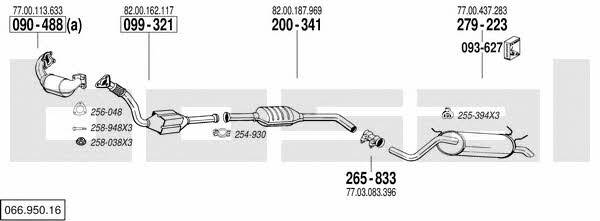  066.950.16 Exhaust system 06695016