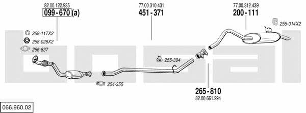 Bosal 066.960.02 Exhaust system 06696002 06696002 Bosal Exhaust system
