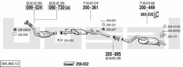 Bosal 066.960.12 Exhaust system 06696012