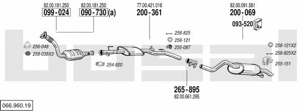 Bosal 066.960.19 Exhaust system 06696019