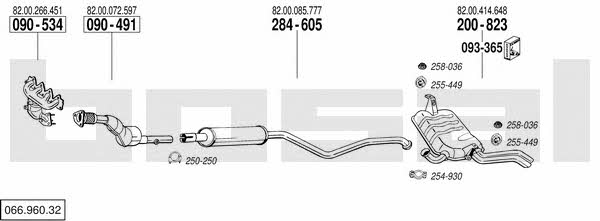 Bosal 066.960.32 Exhaust system 06696032