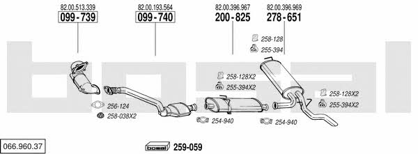Bosal 066.960.37 Exhaust system 06696037 06696037 Bosal Exhaust system