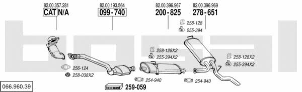 Bosal 066.960.39 Exhaust system 06696039 06696039 Bosal Exhaust system