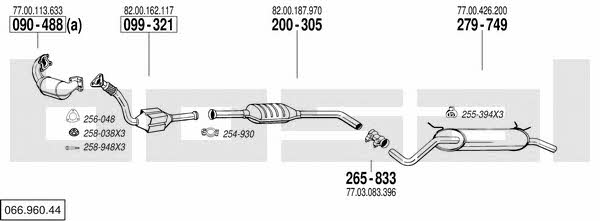 Bosal 066.960.44 Exhaust system 06696044