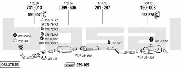 Bosal 062.375.55 Exhaust system 06237555 06237555 Bosal Exhaust system