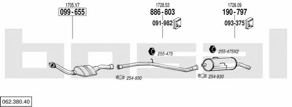 Bosal 062.380.40 Exhaust system 06238040