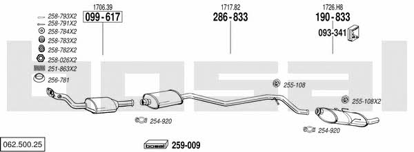 Bosal 062.500.25 Exhaust system 06250025 06250025 Bosal Exhaust system