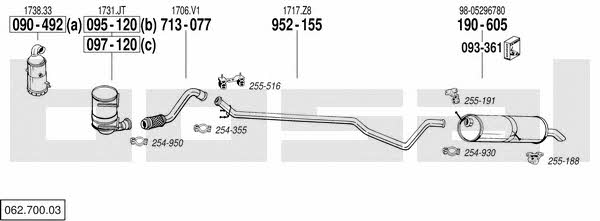 Bosal 062.700.03 Exhaust system 06270003 06270003 Bosal Exhaust system