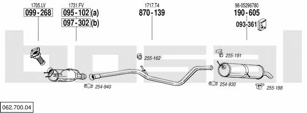 Bosal 062.700.04 Exhaust system 06270004 06270004 Bosal Exhaust system