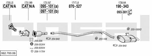 Bosal 062.700.06 Exhaust system 06270006 06270006 Bosal Exhaust system