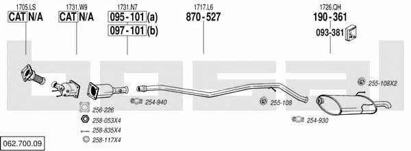 Bosal 062.700.09 Exhaust system 06270009 06270009 Bosal Exhaust system