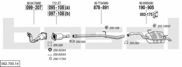 Bosal 062.700.14 Exhaust system 06270014