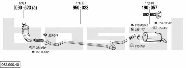 Bosal 062.900.40 Exhaust system 06290040 06290040 Bosal Exhaust system