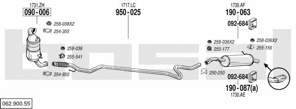 Bosal 062.900.55 Exhaust system 06290055