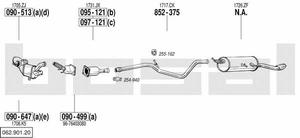 Bosal 062.901.20 Exhaust system 06290120