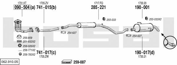  062.910.05 Exhaust system 06291005