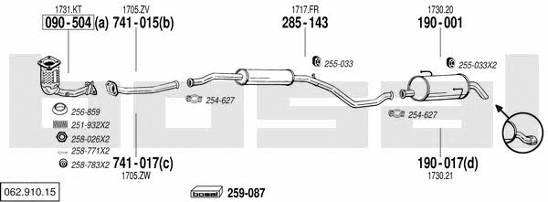  062.910.15 Exhaust system 06291015