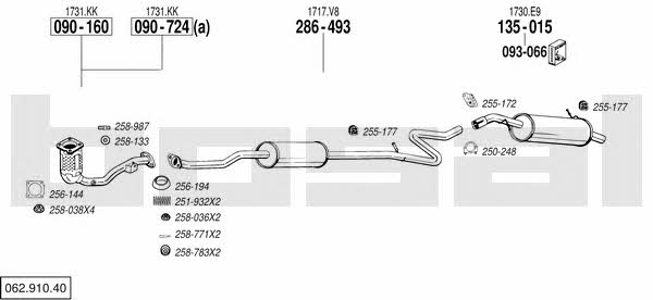 Bosal 062.910.40 Exhaust system 06291040