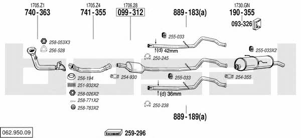 Bosal 062.950.09 Exhaust system 06295009