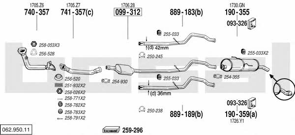 Bosal 062.950.11 Exhaust system 06295011
