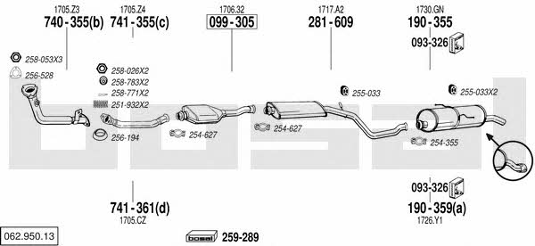 06295013 Bosal Exhaust system