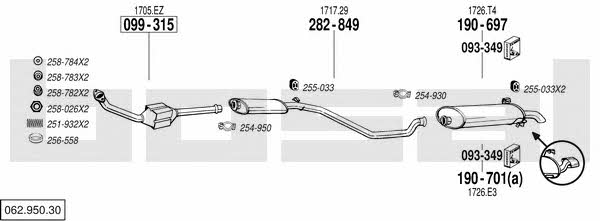 Bosal 062.950.30 Exhaust system 06295030