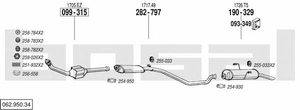 Bosal 062.950.34 Exhaust system 06295034