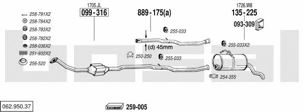 Bosal 062.950.37 Exhaust system 06295037 06295037 Bosal Exhaust system