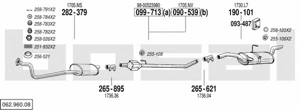 Bosal 062.960.08 Exhaust system 06296008