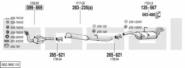 Bosal 062.960.10 Exhaust system 06296010