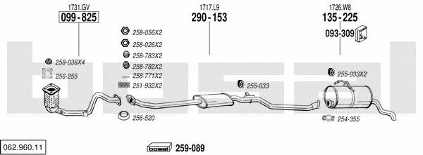  062.960.11 Exhaust system 06296011