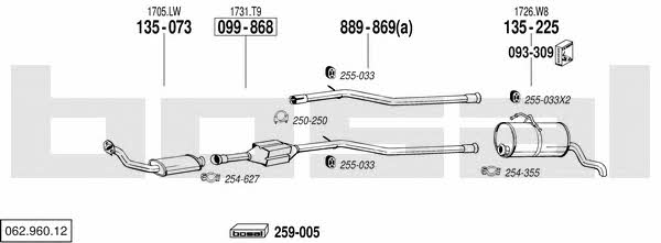 062.960.12 Exhaust system 06296012