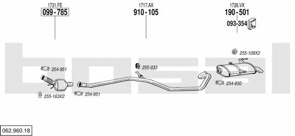 Bosal 062.960.18 Exhaust system 06296018