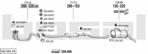 Bosal 062.960.29 Exhaust system 06296029