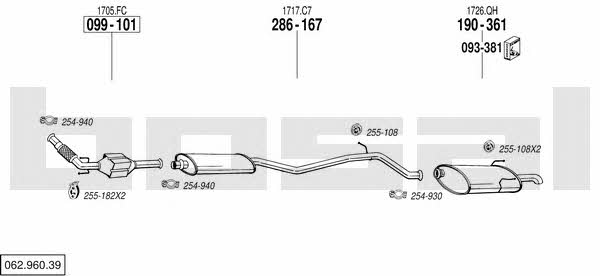Bosal 062.960.39 Exhaust system 06296039 06296039 Bosal Exhaust system