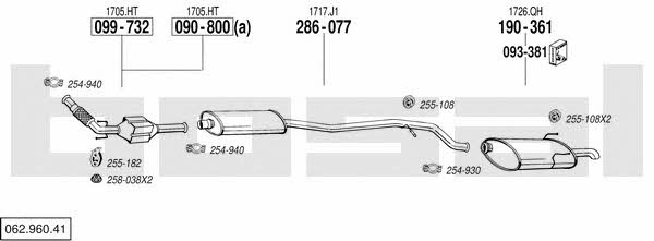 Bosal 062.960.41 Exhaust system 06296041 06296041 Bosal Exhaust system