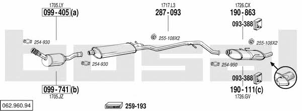 Bosal 062.960.94 Exhaust system 06296094