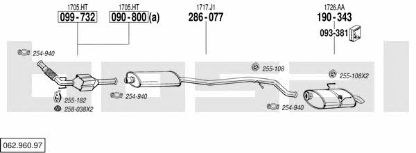 Bosal 062.960.97 Exhaust system 06296097 06296097 Bosal Exhaust system