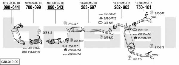  038.012.00 Exhaust system 03801200