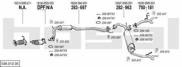  038.012.05 Exhaust system 03801205